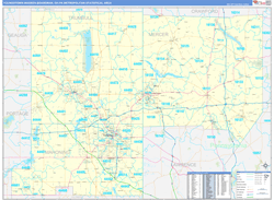 Youngstown-Warren-Boardman Metro Area Wall Map Basic Style 2024